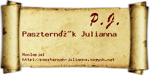 Paszternák Julianna névjegykártya